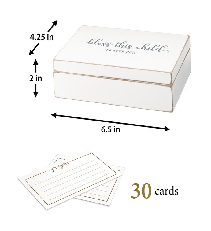 Lillian Rose Distressed White Prayer Box W/paper Cards